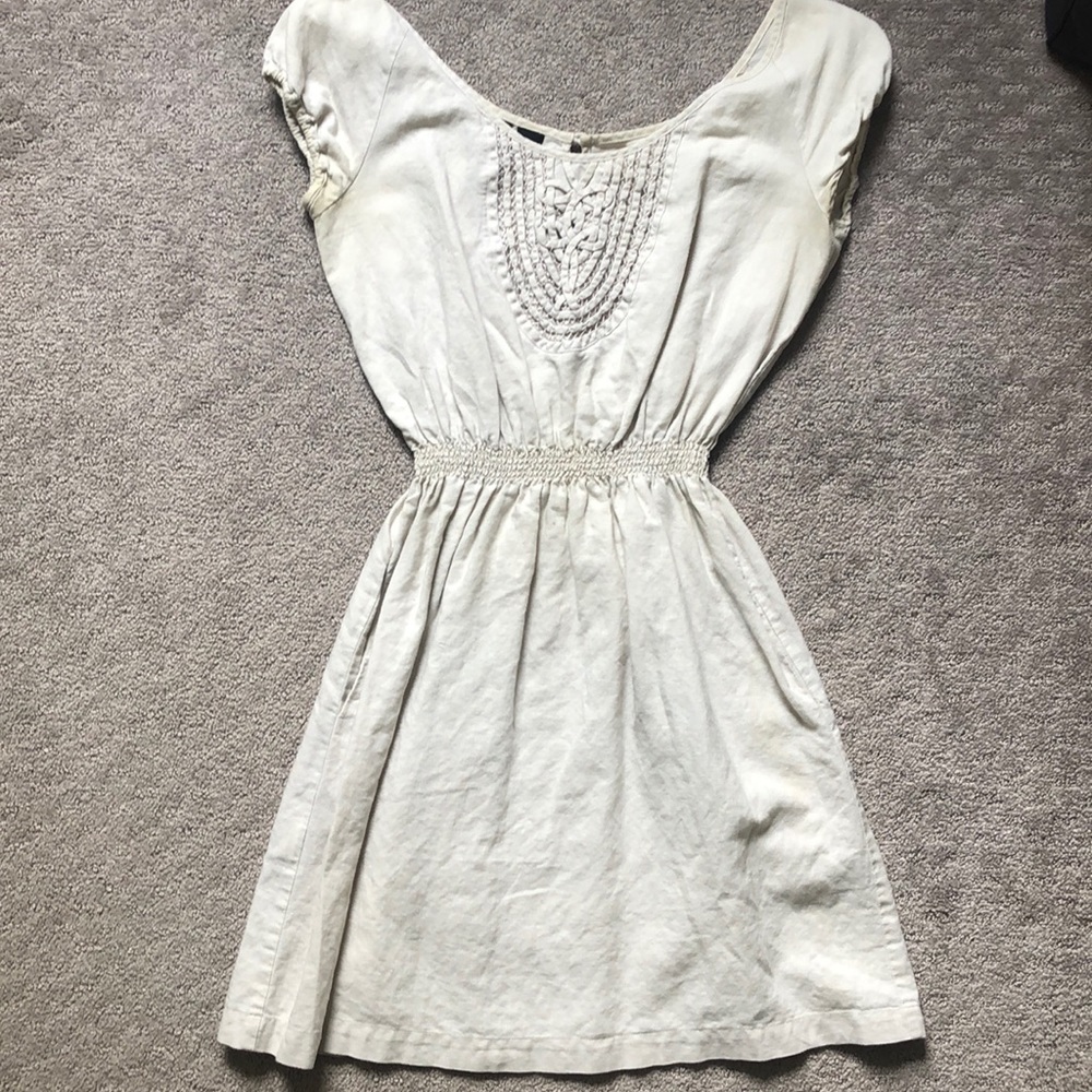 MANGO dress linen in beige